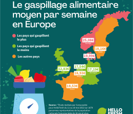 Carte du gaspillage alimentaire en Europe