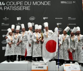 Podium de la Coupe du monde de la Pâtisserie 2023.