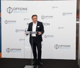 Marc Rocagel, président d'Options et Options Solutions, lors de l'inauguration du centre des Mureaux (78).