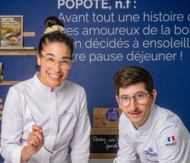 une patissière et un chef de cuisine de chez Popote