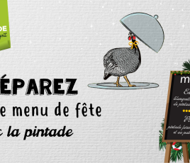 Menu de fêtes avec la pintade