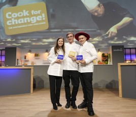 Les trois gagnants : Sandrine Leriche, Adam Collison und Michal Fabiszewski. © Nicolas Gouhier, Sodexo 
