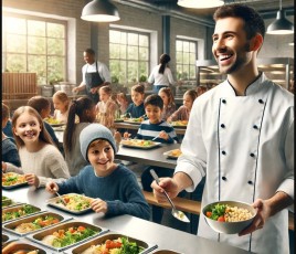 image ia cantine scolaire enfants menu vegetarien