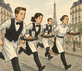 course des cafés illustration par IA
