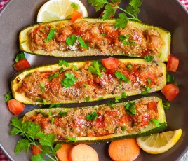 courgettes remplie de seitan bio haché 