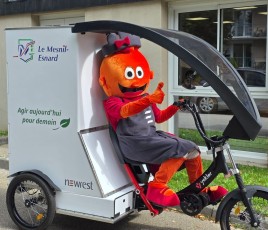 Livraison de repas à vélo triporteur