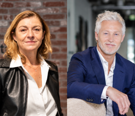 Muriel Reyss, directrice de la communication, des affaires publiques et de la RSE; Christophe Gaschin, directeur général de Groupe Bertrand et de Bertrand Franchise.