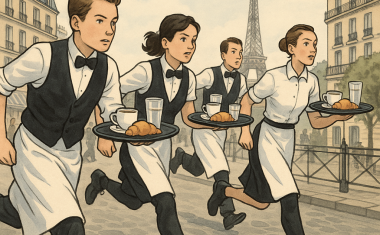 course des cafés illustration par IA