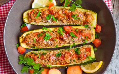courgettes remplie de seitan bio haché 