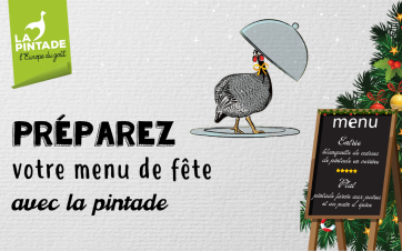 Menu de fêtes avec la pintade