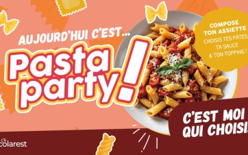 Affiche scolarest pasta party