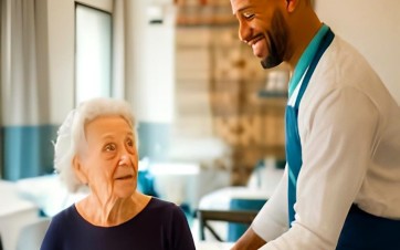 une personne agée et un cuisinier sogeres