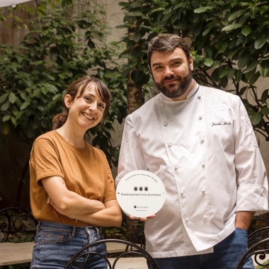 Fanny Giansetto, fondatrice du label Ecotable et Josselin Marie.