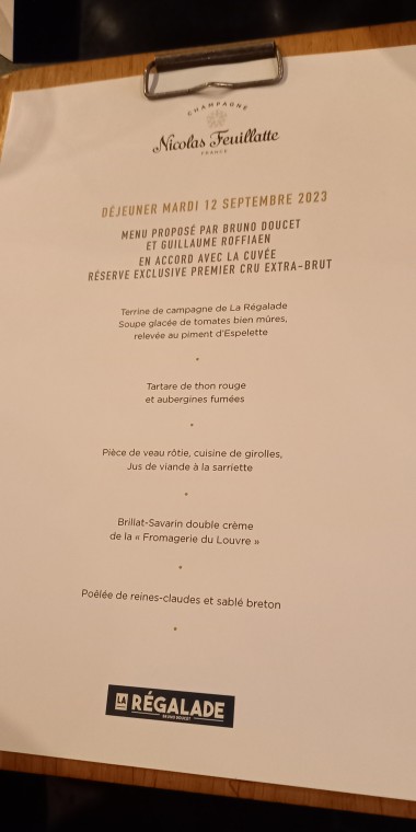 Nicolas Feuillatte Menu La Régalade