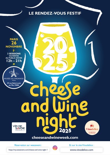 affiche cheese and wine night 2025 paris