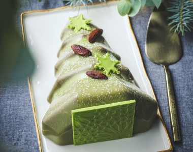 Un moule en forme de sapin a été développé pour l'une des recettes de bûche 2025.