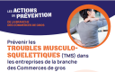 Vignette d'un flyer avec dans un cercle orange une femme en tee-shirt gros qui se masse la nuque