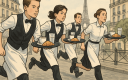 course des cafés illustration par IA